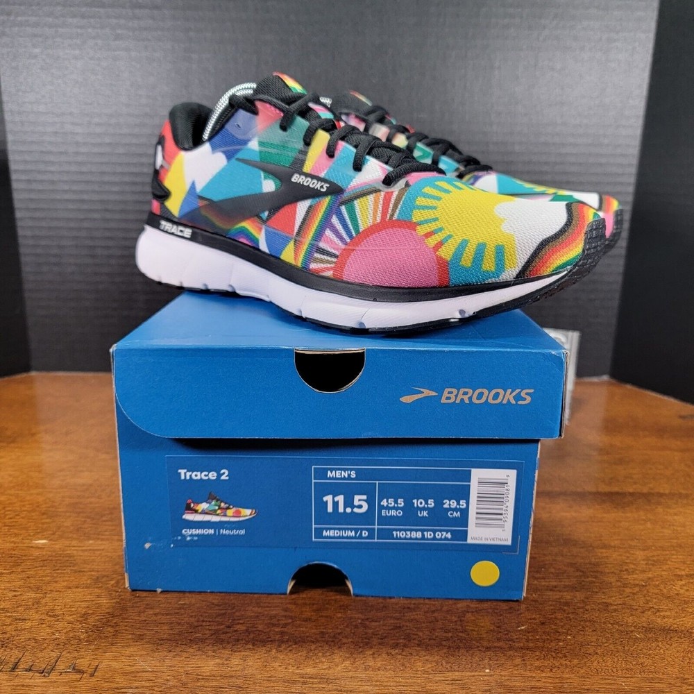 Brooks Trace 2 Cushion Neutral Rainbow Multicolor Road Running Shoes Mens 11.5 D
